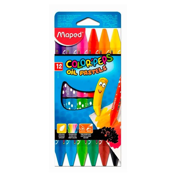 Crayones Pasteles Al Oleo Pastel Maped Color Peps X12 en ABC Librería