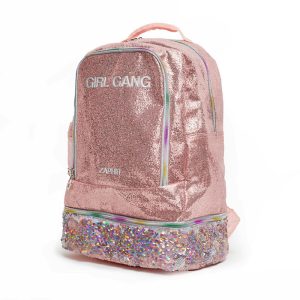 MOCHILA ZAPHIR GIRL GANG ROSA GLITTER en ABC Librería Juguetería