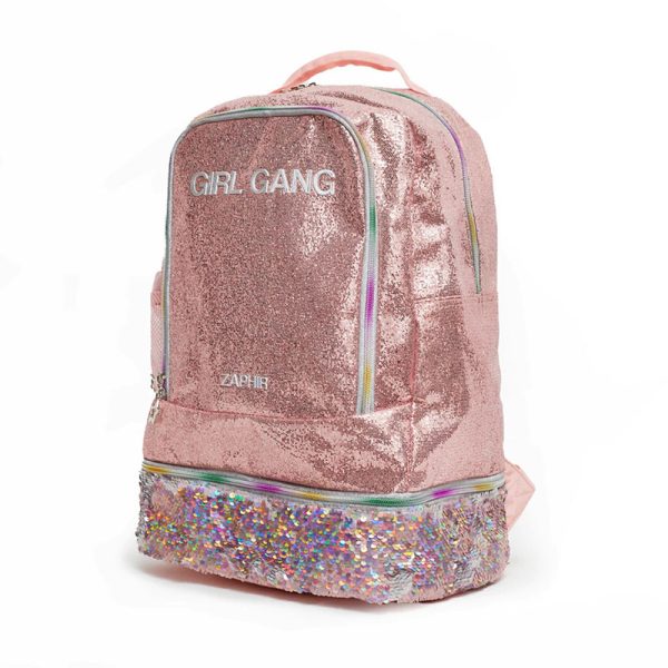 MOCHILA ZAPHIR GIRL GANG ROSA GLITTER en ABC Librería Juguetería