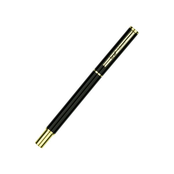 Bolígrafo metálico BRW de 1mm negro. Diseño en tonos pasteles con detalles en dorado. ABC Librería y juguetería.