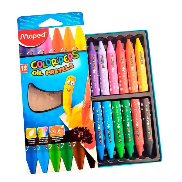 Crayones Pasteles Al Oleo Pastel Maped Color Peps X12 en ABC Librería