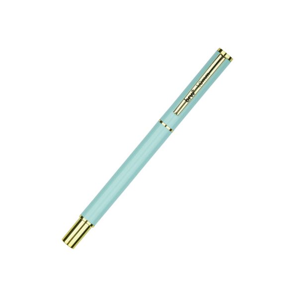 Bolígrafo metálico BRW de 1mm verde. Diseño en tonos pasteles con detalles en dorado. ABC Librería y juguetería.