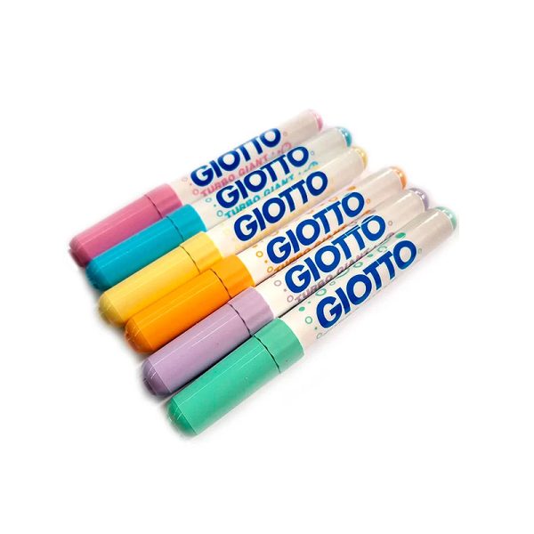 6 Marcadores Pastel grueso punta cónica Giotto Turbo Giant en ABC Librería y juguetería