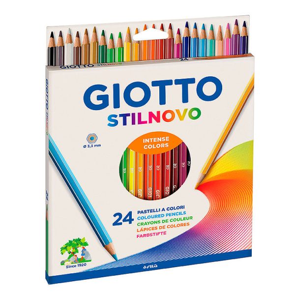 24 Lápices de color Giotto Stilnovo Color intenso en ABC Librería y juguetería.