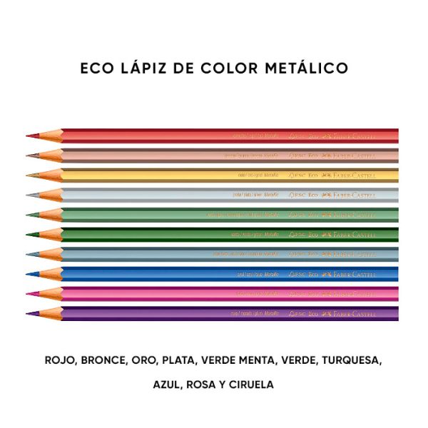 10 Ecolápiz de color metálico Faber-Castell en ABC Librería y juguetería digital