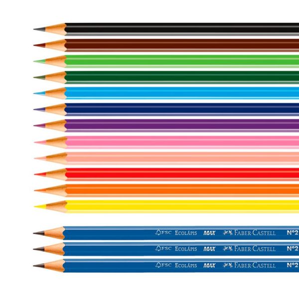 Ecolápices de color x 12 unidades + 3 ecolápices de grafito Faber-Castell en ABC Librería y juguetería