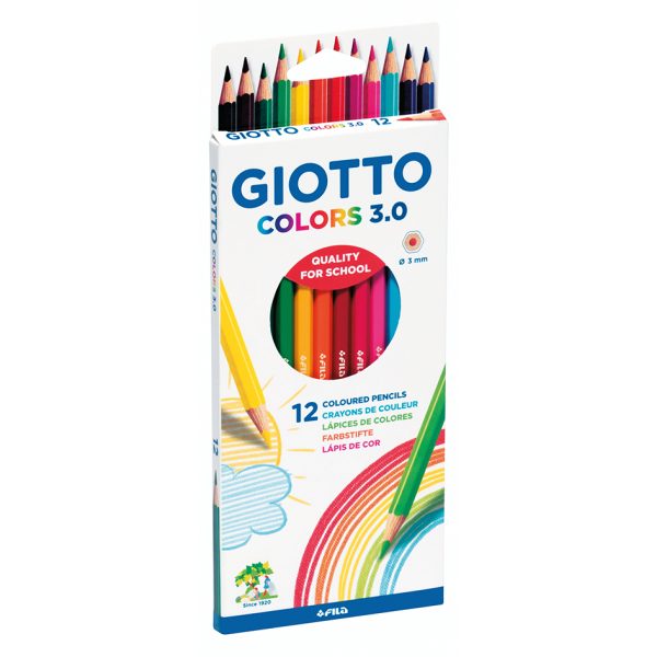 12 lápices de colores Giotto Colors 3.0. Calidad para la escuela en ABC Librería y juguetería.