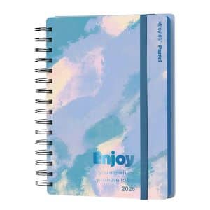Agenda Mooving 15x21 Espiralada Pastel 2026. Modelo "Enjoy", Semana a la vista, en ABC Librería y juguetería.