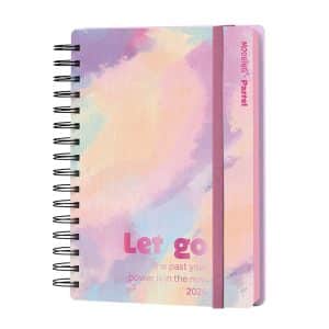 Agenda Mooving 15x21 Espiralada Pastel 2026. Modelo "Let go", Semana a la vista, en ABC Librería y juguetería.