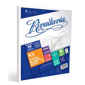 Repuesto escolar Rivadavia 96 hojas Cuadriculadas. Tamaño carta. Papel blanco Mate en ABC Librería Juguetería