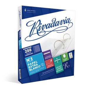 Repuesto escolar Rivadavia 288 hojas Cuadriculadas. Tamaño carta. Papel extra blanco en ABC Librería Juguetería