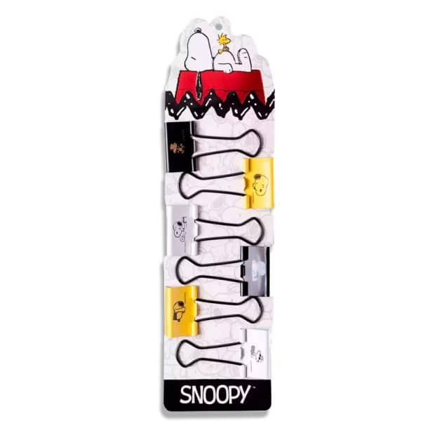 Binder clips 25mm x 6 Snoopy Mooving en ABC Librería y juguetería