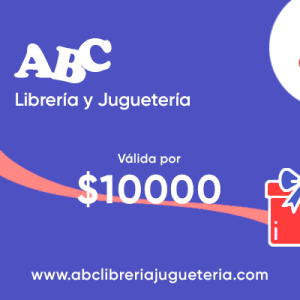 Gift Card. Tarjeta de regalo válida por $10000 en ABC Librería y Juguetería