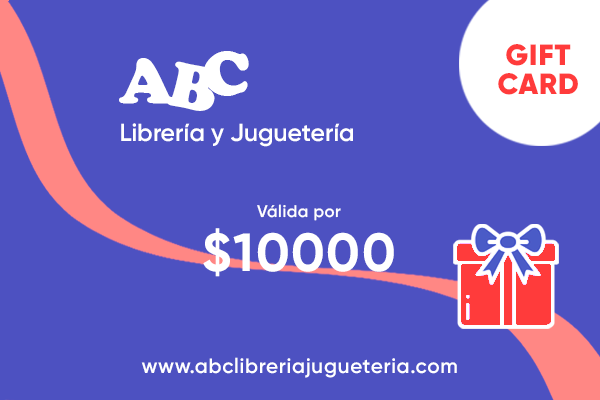 Gift Card. Tarjeta de regalo válida por $10000 en ABC Librería y Juguetería