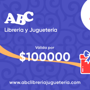 Gift Card. Tarjeta de regalo válida por $100000 en ABC Librería y Juguetería