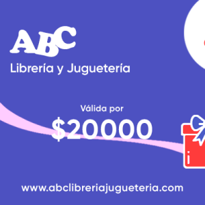 Gift Card. Tarjeta de regalo válida por $20000 en ABC Librería y Juguetería