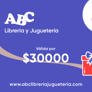 Gift Card. Tarjeta de regalo válida por $30000 en ABC Librería y Juguetería