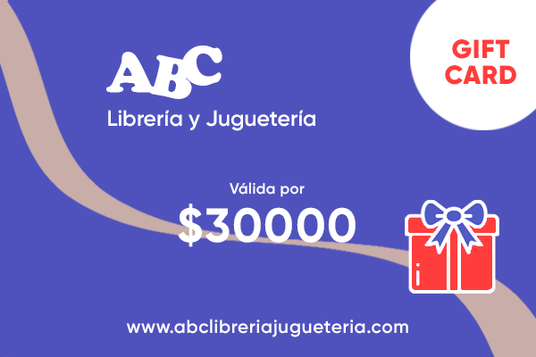 Gift Card. Tarjeta de regalo válida por $30000 en ABC Librería y Juguetería