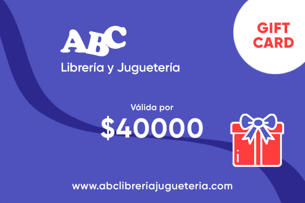 Gift Card. Tarjeta de regalo válida por $40000 en ABC Librería y Juguetería