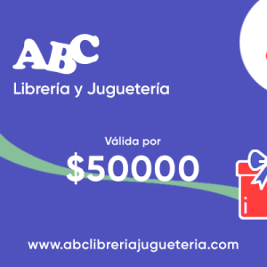 Gift Card. Tarjeta de regalo válida por $50000 en ABC Librería y Juguetería