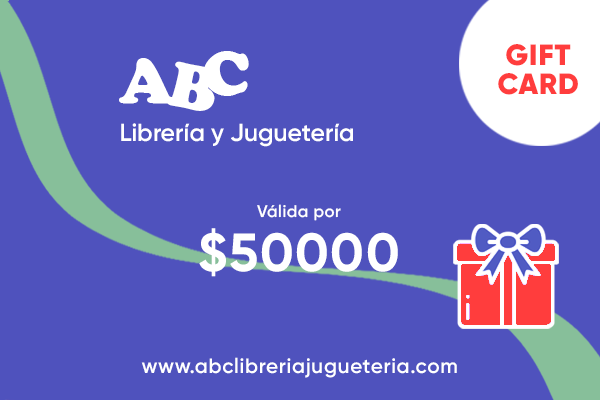 Gift Card. Tarjeta de regalo válida por $50000 en ABC Librería y Juguetería