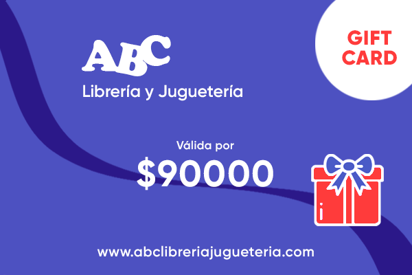 Gift Card. Tarjeta de regalo válida por $90000 en ABC Librería y Juguetería