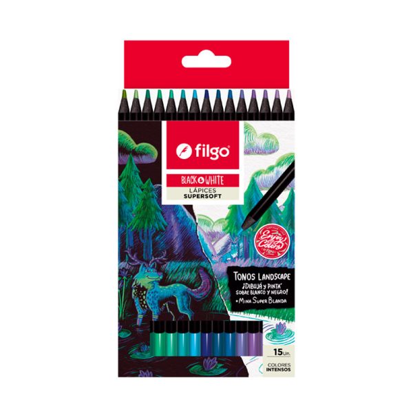 Lápices supersoft Back White Filgo Tonos Landscape en ABC Librería y Juguetería