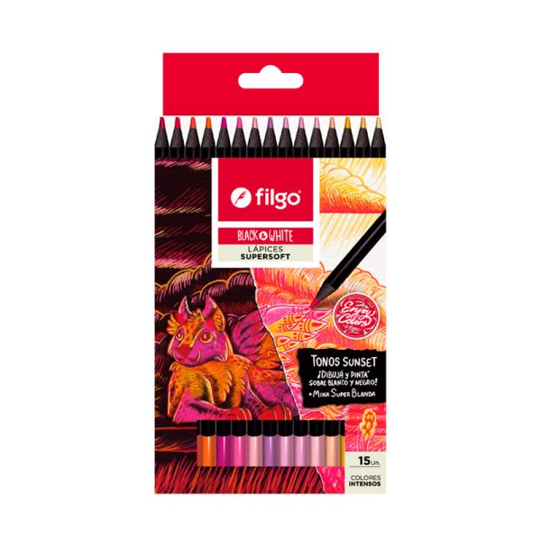 Lápices supersoft Back White Filgo Tonos Sunset en ABC Librería y Juguetería