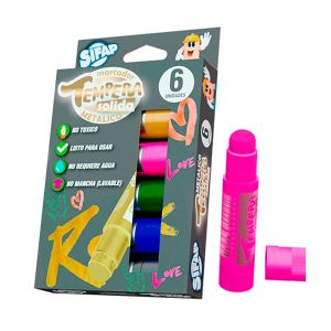 Marcador Témpera sólida Metálica Sifap x 6 n ABC Librería y Juguetería