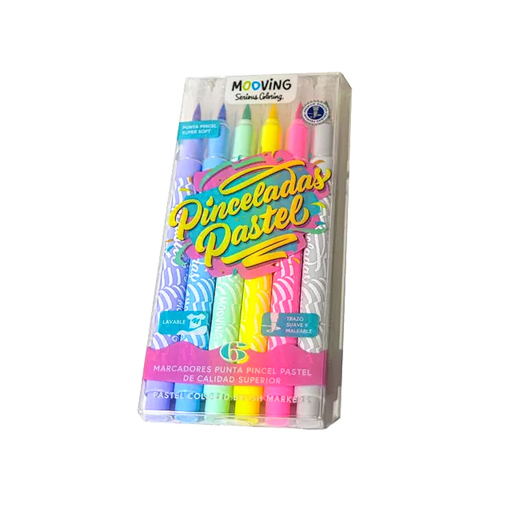 Marcadores pinceladas pastel. Puntas pincel super soft Serious Coloring Mooving x 10 unidades 1 Marcadores pinceladas pastel. Puntas pincel super soft Serious Coloring Mooving x 10 unidades