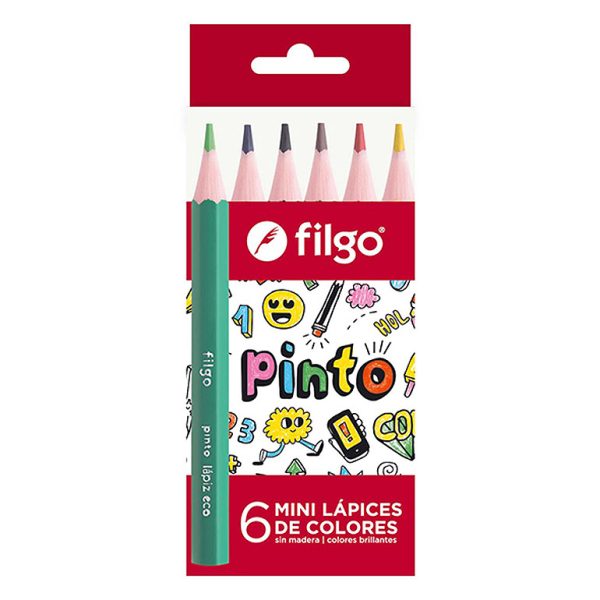 Mini lápices de colores Filgo Pinto x 6 unidades en ABC Librería y juguetería.