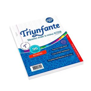 Repuesto escolar Nº3 de 96 hojas rayadas Triunfante. Papel extra blanco, resistente en ABC Librería Juguetería