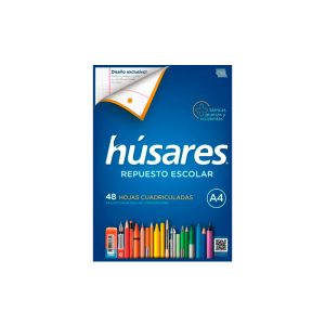 Repuesto Húsares A4 cuadriculadas en ABC Librería y Juguetería