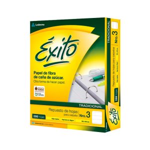 Repuesto escolar Éxito 288 hojas rayadas. Tamaño carta. Papel extra blanco en ABC Librería Juguetería