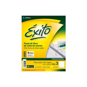 Repuesto escolar Éxito 48 hojas cuadriculadas. Tamaño carta. Papel extra blanco en ABC Librería Juguetería