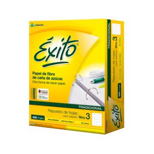 Repuesto escolar Éxito 480 hojas cuadriculadas. Tamaño carta. Papel extra blanco en ABC Librería Juguetería