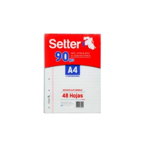 Repuestos A4 Setter 90 gr. 48 hojas. Papel extra blanco en ABC Librería Juguetería