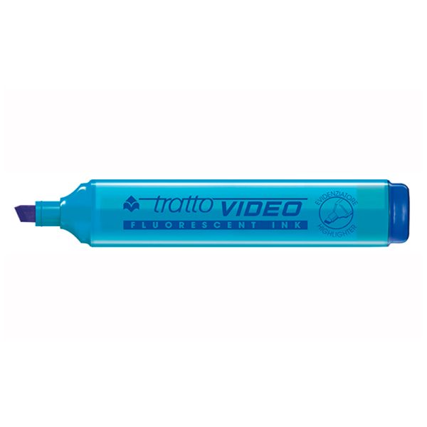 Resaltador Fluor Tratto Video Chato celeste en ABC Librería y Juguetería