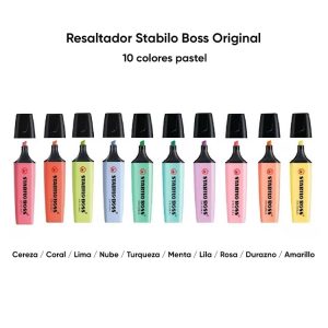 Resaltadores Stabilo Boss Original 10 colores pastel en ABC Librería Juguetería