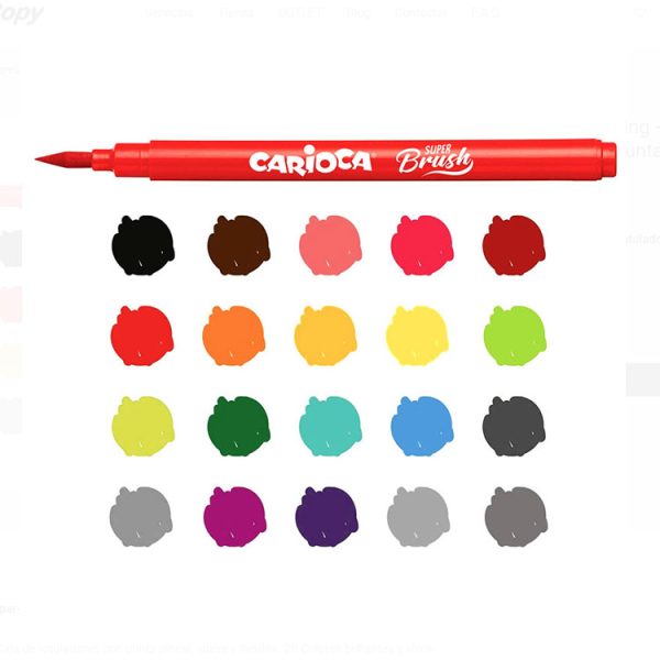 Rotulador con punta pincel Carioca Super-Brush. Colores vibrantes en ABC Librería y juguetería.