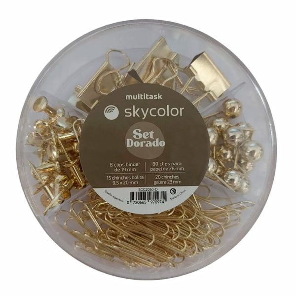 Set oficina Skycolor Dorado Circular en ABC Librería Juguetería