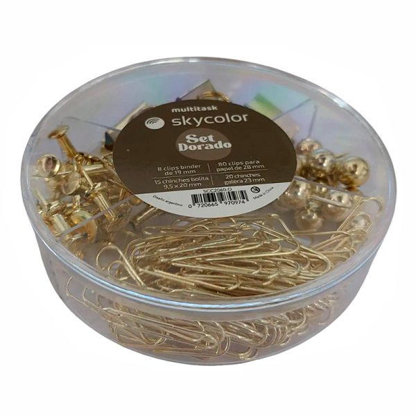 Set oficina Skycolor Dorado Circular en ABC Librería Juguetería