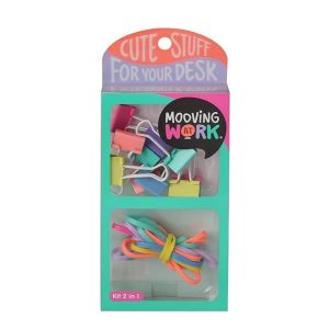 Set aprietapapeles + banditas Mooving en ABC Librería y Juguetería