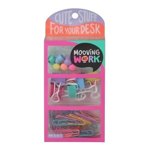 Set aprietapapeles + imanes + clips colores surtidos Mooving en ABC Librería y Juguetería