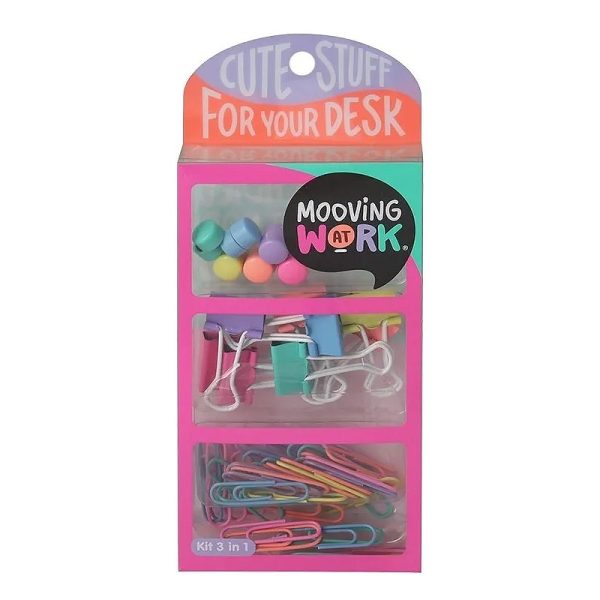 Set aprietapapeles + imanes + clips colores surtidos Mooving en ABC Librería y Juguetería